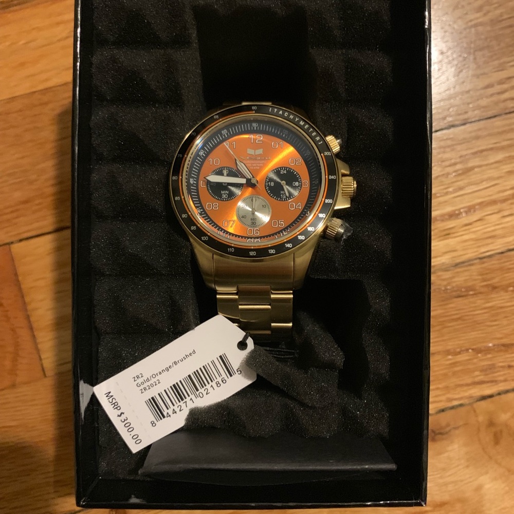 Vestal “ZR2” Gold/Orange Watch (NEW WITH TAGS)